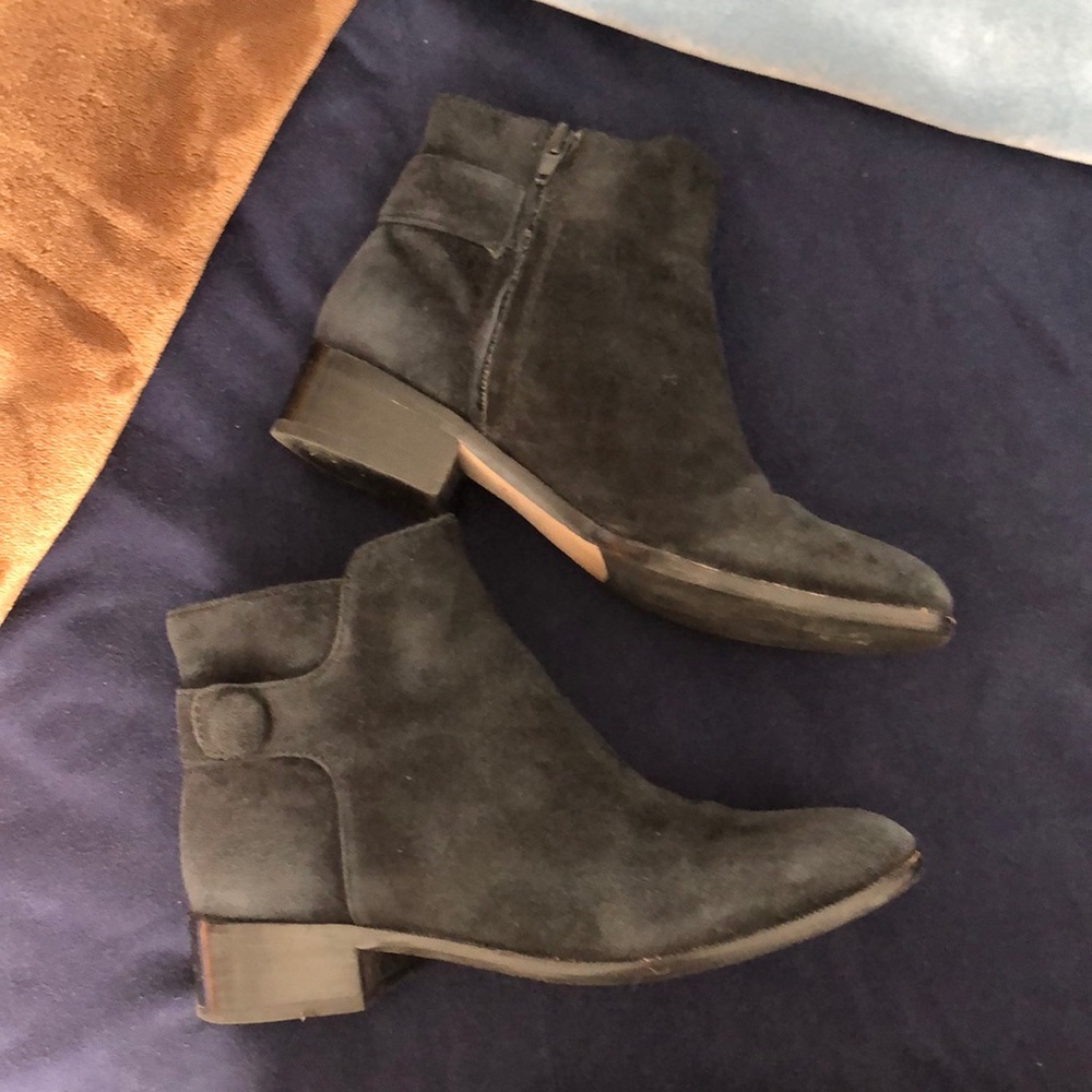 Ann Taylor black suede leather boots